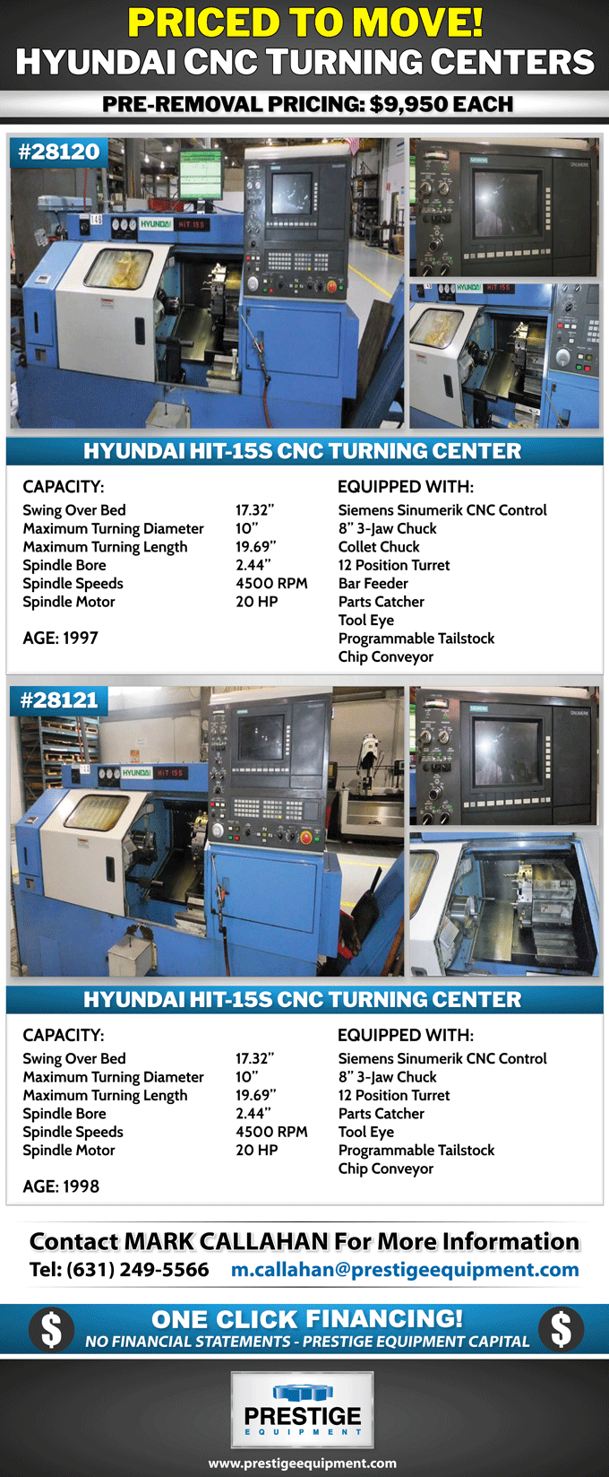 Priced To Move Hyundai CNC Turning Centers