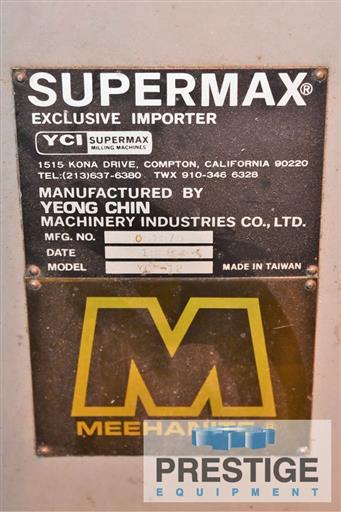 Supermax YCM-12 Vertical Milling Machine-25173k