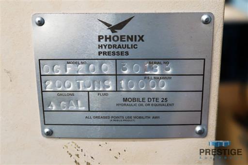 200 Ton Phoenix OGF-200 Upacting C-Frame Hydraulic Press-31569f