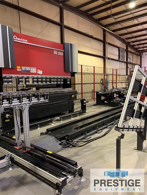 Amada HG1303 143 Ton x 10' 8Axis CNC Press Brake W/Robotic Manipulator