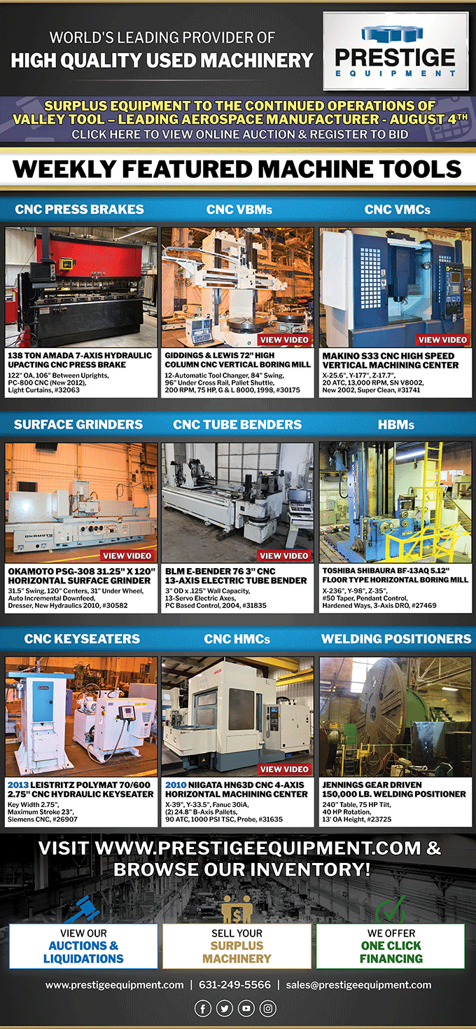 This Week's Featured Machine Tools