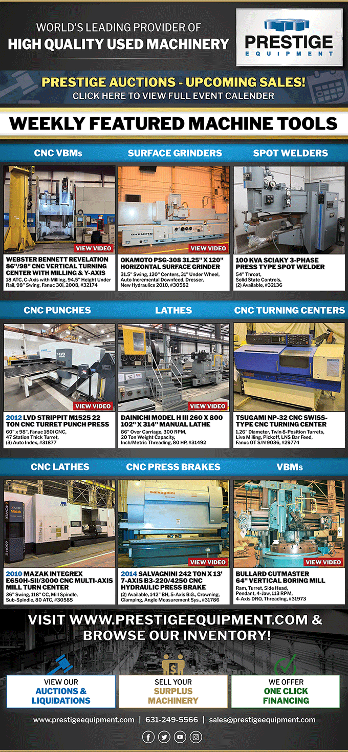 This Week's Featured Machine Tools