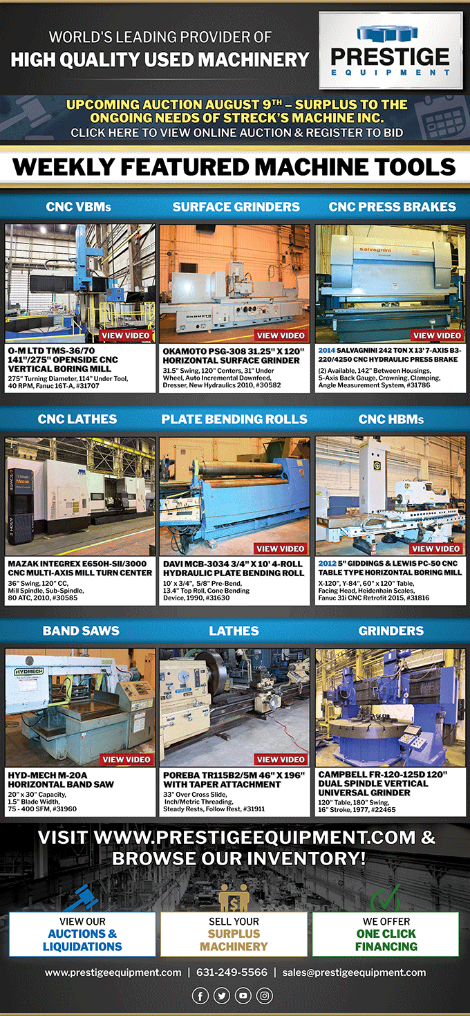 This Week's Featured Machine Tools