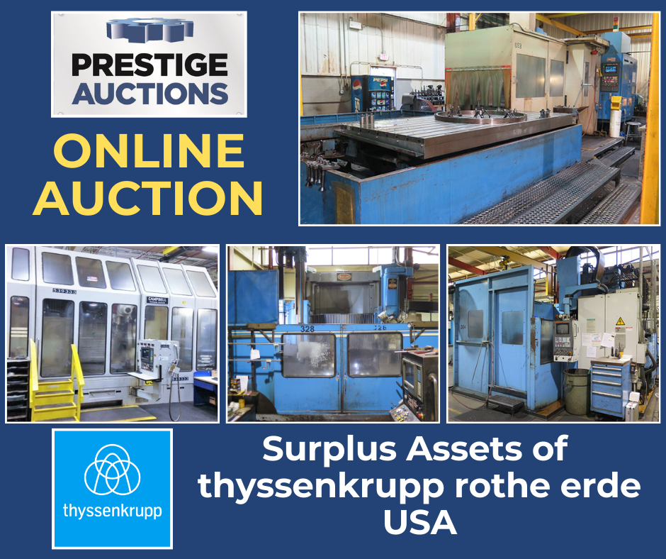 New Online Auction! Surplus Assets of thyssenkrupp rothe erde USA