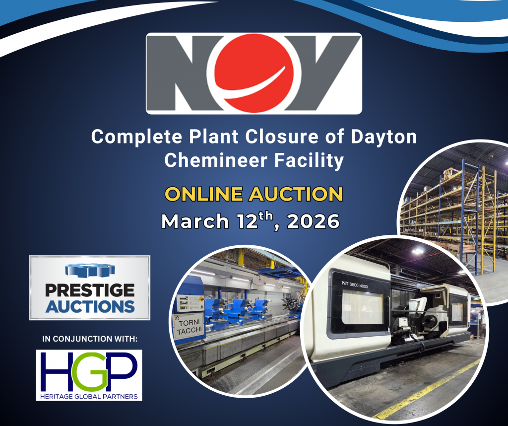 Prestige Auctions & HGP to Conduct Complete Plant Closure Auction of NOV Dayton Chemineer Facility